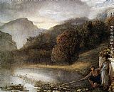 Classical figures by a river with a Temple Beyond